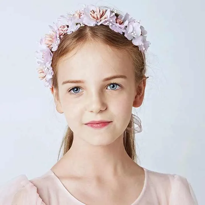 عصابة شعر على شكل زهرة للفتيات الحوريات . Flower Hairband for Girls Mermaid Hair Accessories