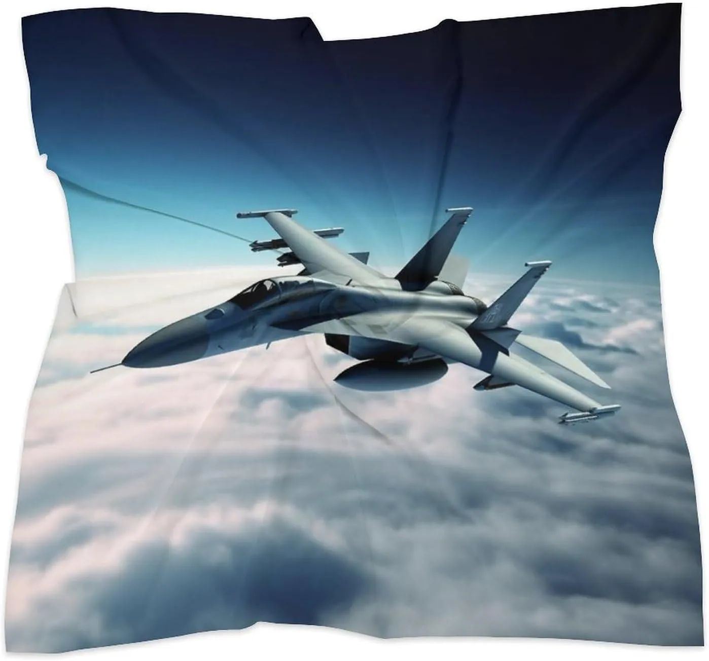 18" Silk Scarf Lightweight Satin Aircraft Fighter Jets Head Scarf Fashion Neck Head Scarves Headband Silk Scarves for Women Men Boho Hair Wrap Kerchief Hair Bandanas Square Neckerchief