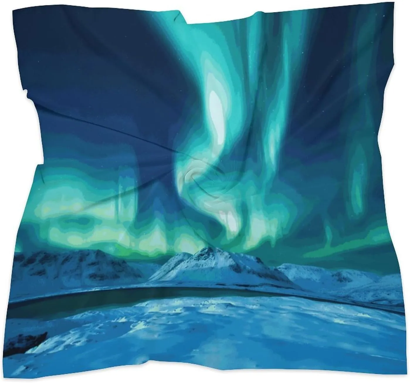 18" Silk Scarf Lightweight Satin Northern Lights Head Scarf Fashion Neck Head Scarves Headband Silk Scarves for Women Men Boho Hair Wrap Kerchief Hair Bandanas Square Neckerchief