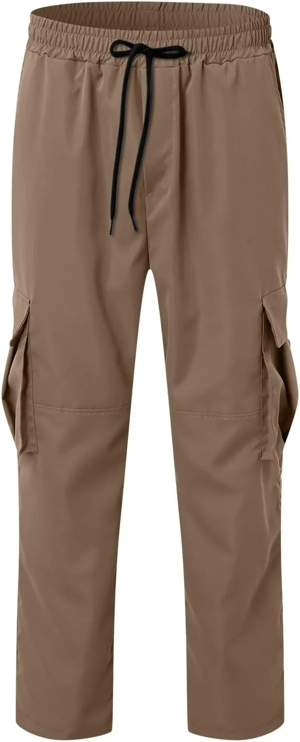 2023 Men Outdoor Cargo Pants Multi Pockets Lightweight Tactical Trousers Plus Size Classic Hiking Jogger Stylish Sweatpants