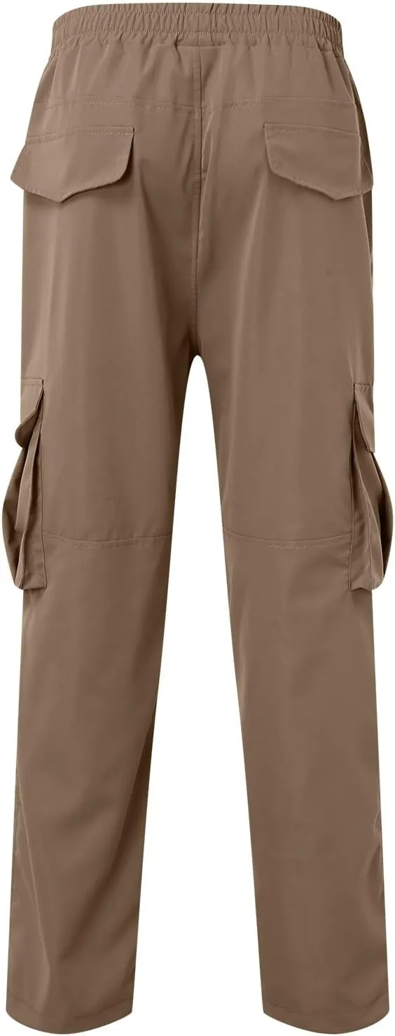 2023 Men Outdoor Cargo Pants Multi Pockets Lightweight Tactical Trousers Plus Size Classic Hiking Jogger Stylish Sweatpants