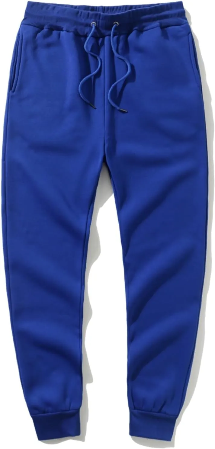 2023 Mens Heavyweight Fleece Sweatpants Workout Jogger Pants Elastic Waist Drawstring Baggy Cargo Pant Trousers with Pockets