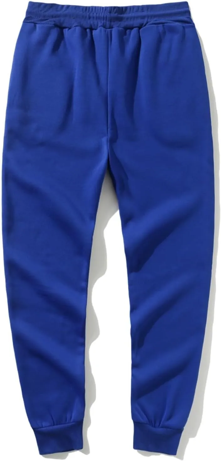 2023 Mens Heavyweight Fleece Sweatpants Workout Jogger Pants Elastic Waist Drawstring Baggy Cargo Pant Trousers with Pockets