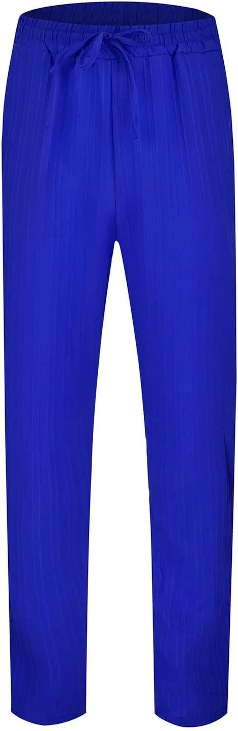 2023 Mens Linen Harem Capri Pants Plus Size Lightweight Loose Drawstring Elastic Waist Trousers Casual Beach Yoga Sweatpants