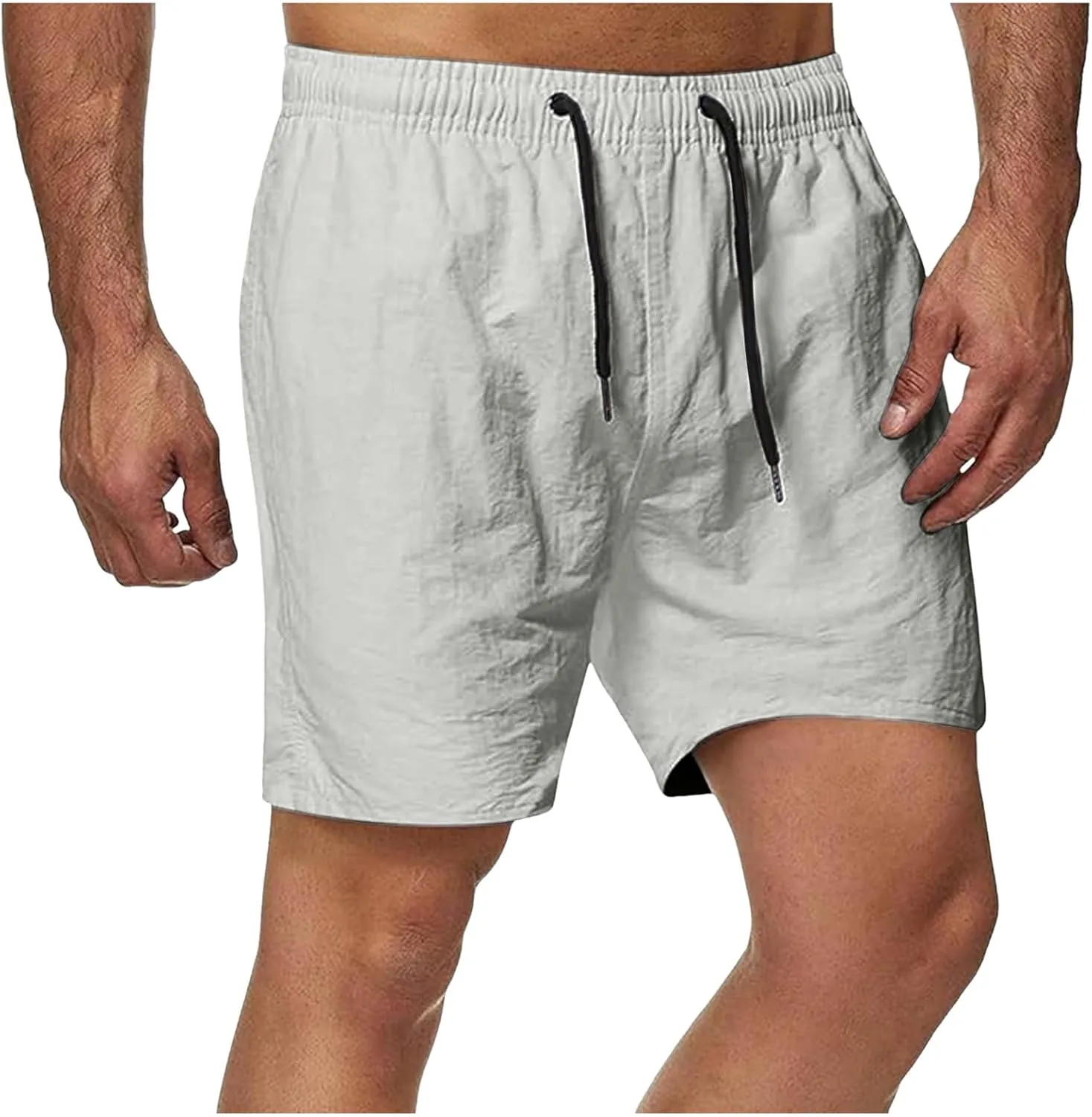 2024 Men's Camo Shorts, Camo Workout Shorts, Casual Shorts Cotton Drawstring Summer Beach Stretch Shorts with Pockets