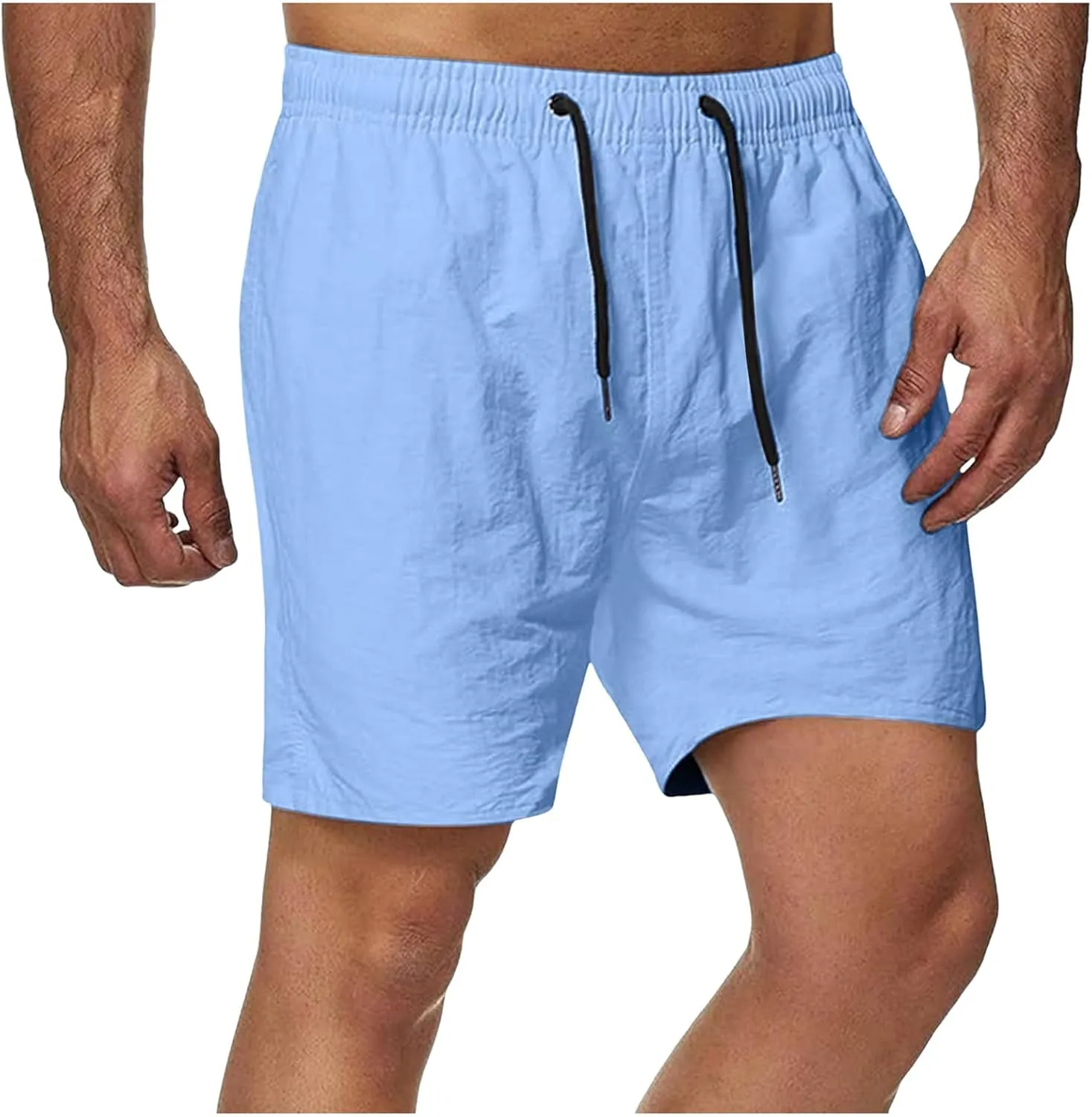 2024 Men's Camo Shorts, Camo Workout Shorts, Casual Shorts Cotton Drawstring Summer Beach Stretch Shorts with Pockets