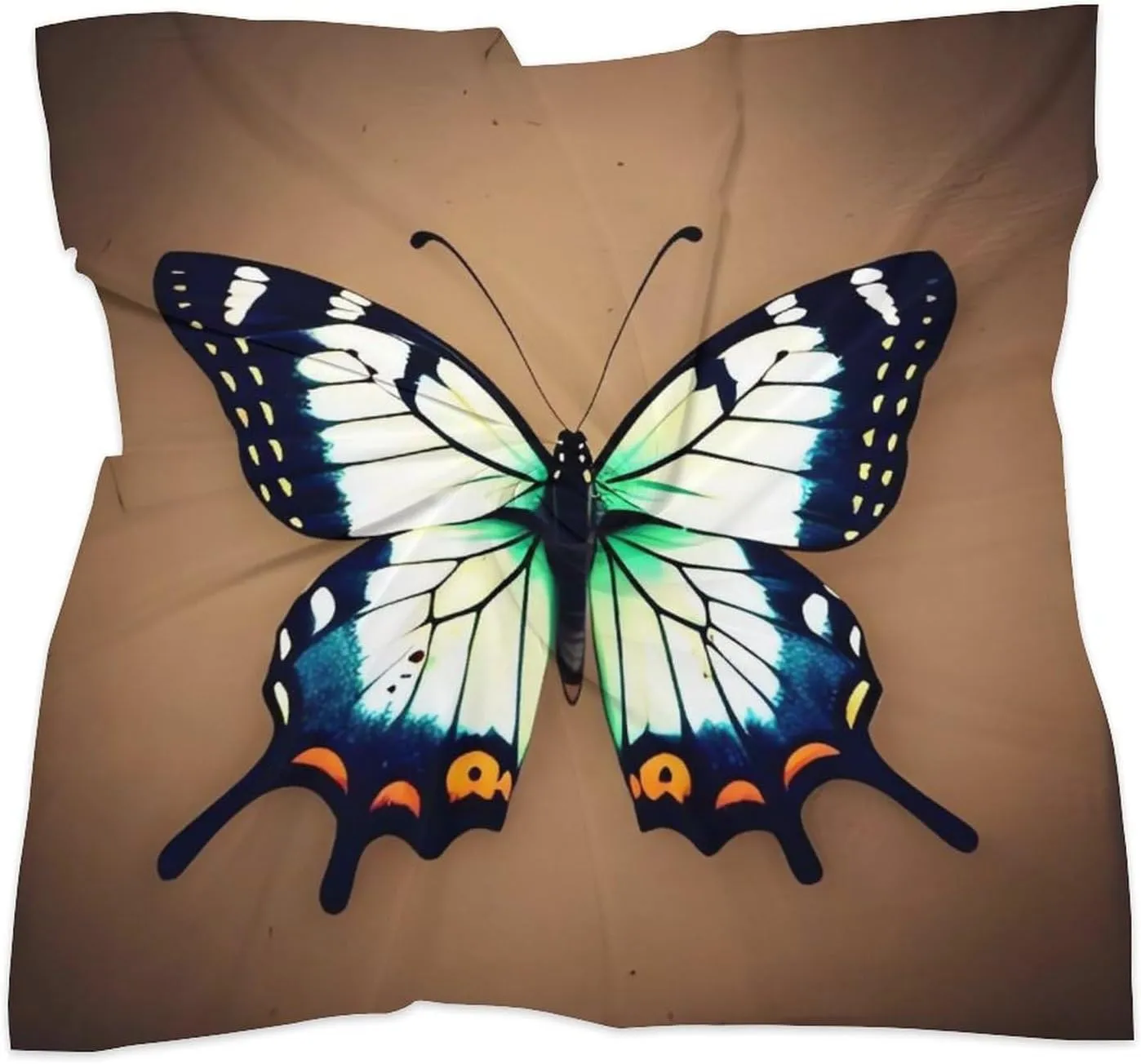 25" Silk Scarf Lightweight Satin Cute Little Butterfly Head Scarf Fashion Neck Head Scarves Headband Silk Scarves for Women Men Boho Hair Wrap Kerchief Hair Bandanas Square Neckerchief