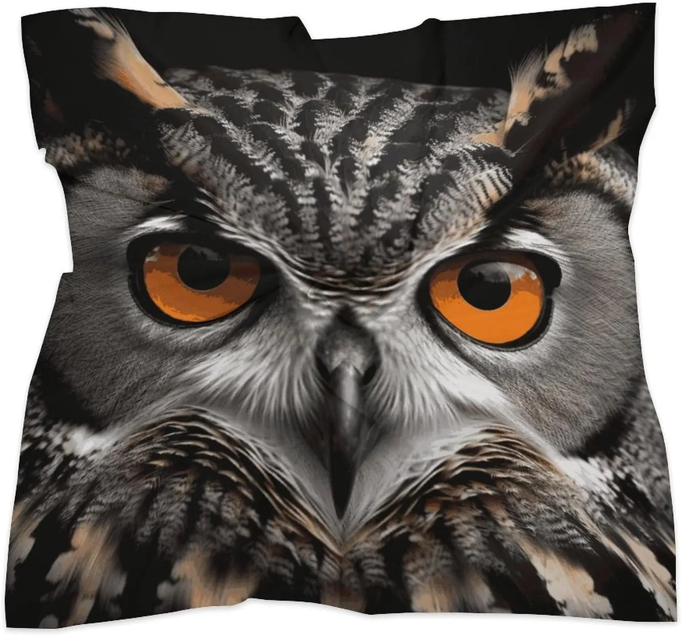 25" Silk Scarf Lightweight Satin Owl Eyes Head Scarf Fashion Neck Head Scarves Headband Silk Scarves for Women Men Boho Hair Wrap Kerchief Hair Bandanas Square Neckerchief