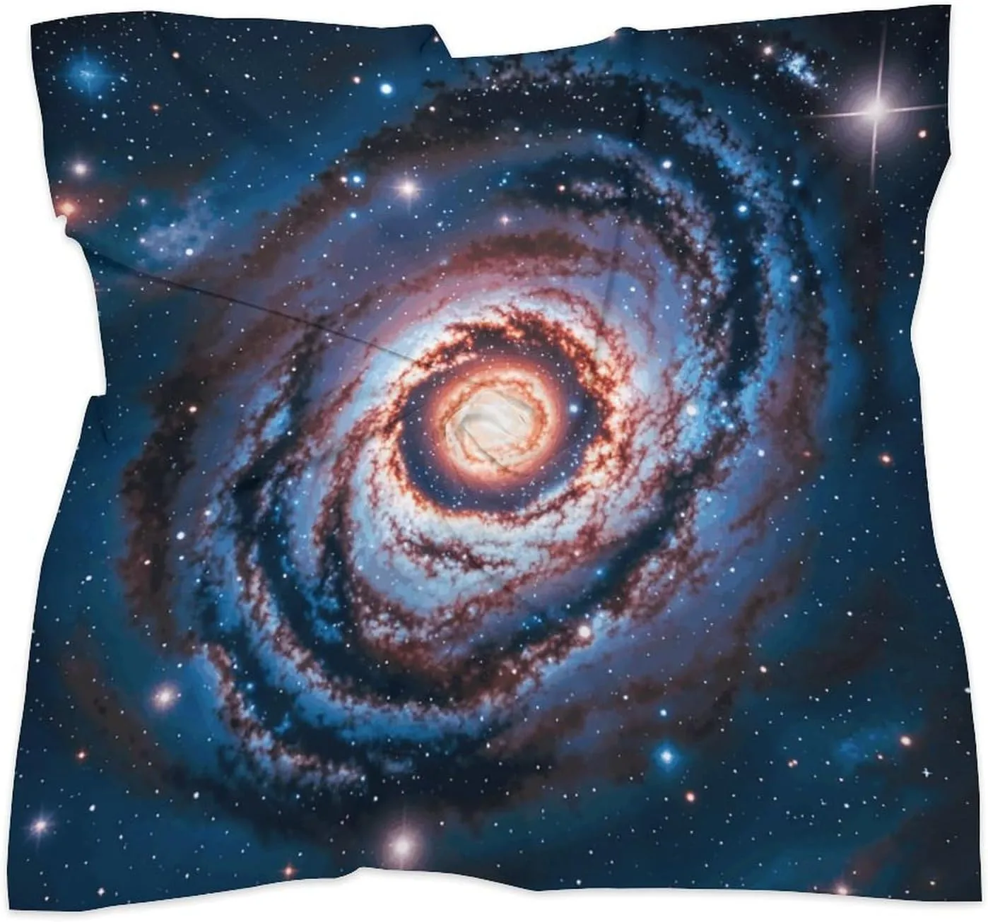 25" Silk Scarf Lightweight Satin Planet Stars And Galaxy Head Scarf Fashion Neck Head Scarves Headband Silk Scarves for Women Men Boho Hair Wrap Kerchief Hair Bandanas Square Neckerchief