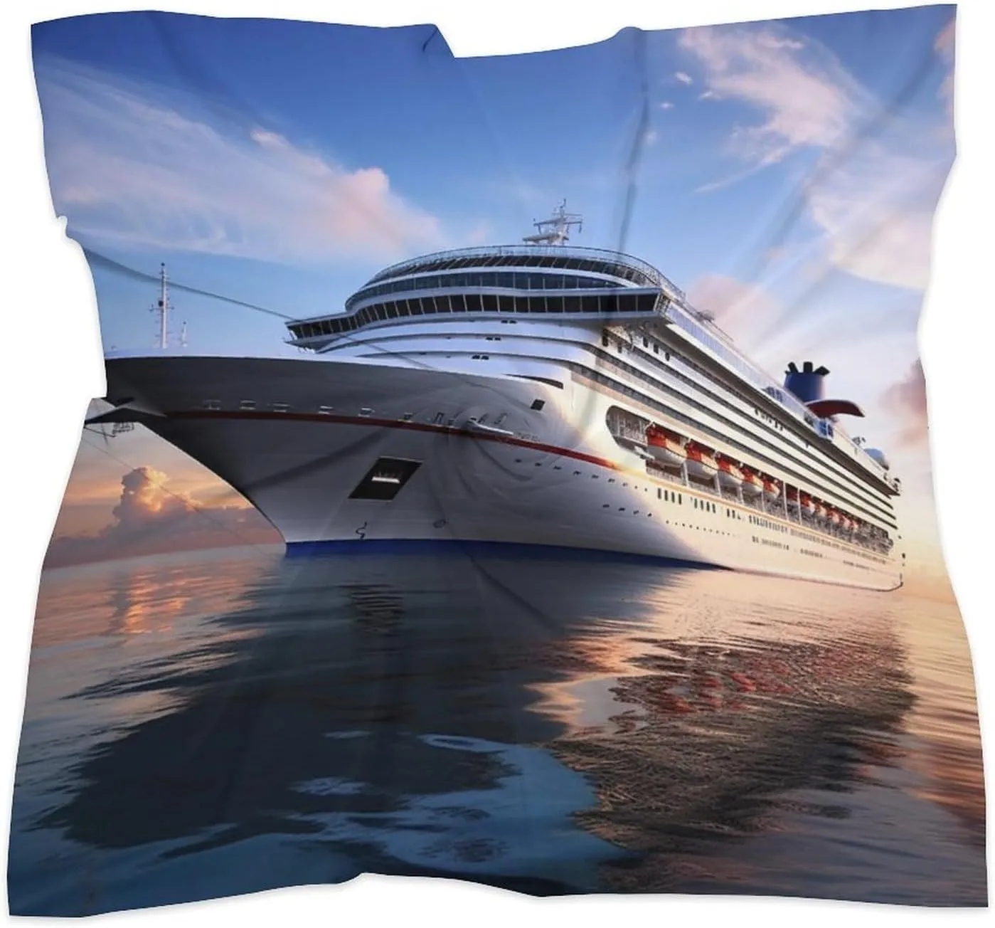 25" Silk Scarf Lightweight Satin Sea Ship Head Scarf Fashion Neck Head Scarves Headband Silk Scarves for Women Men Boho Hair Wrap Kerchief Hair Bandanas Square Neckerchief