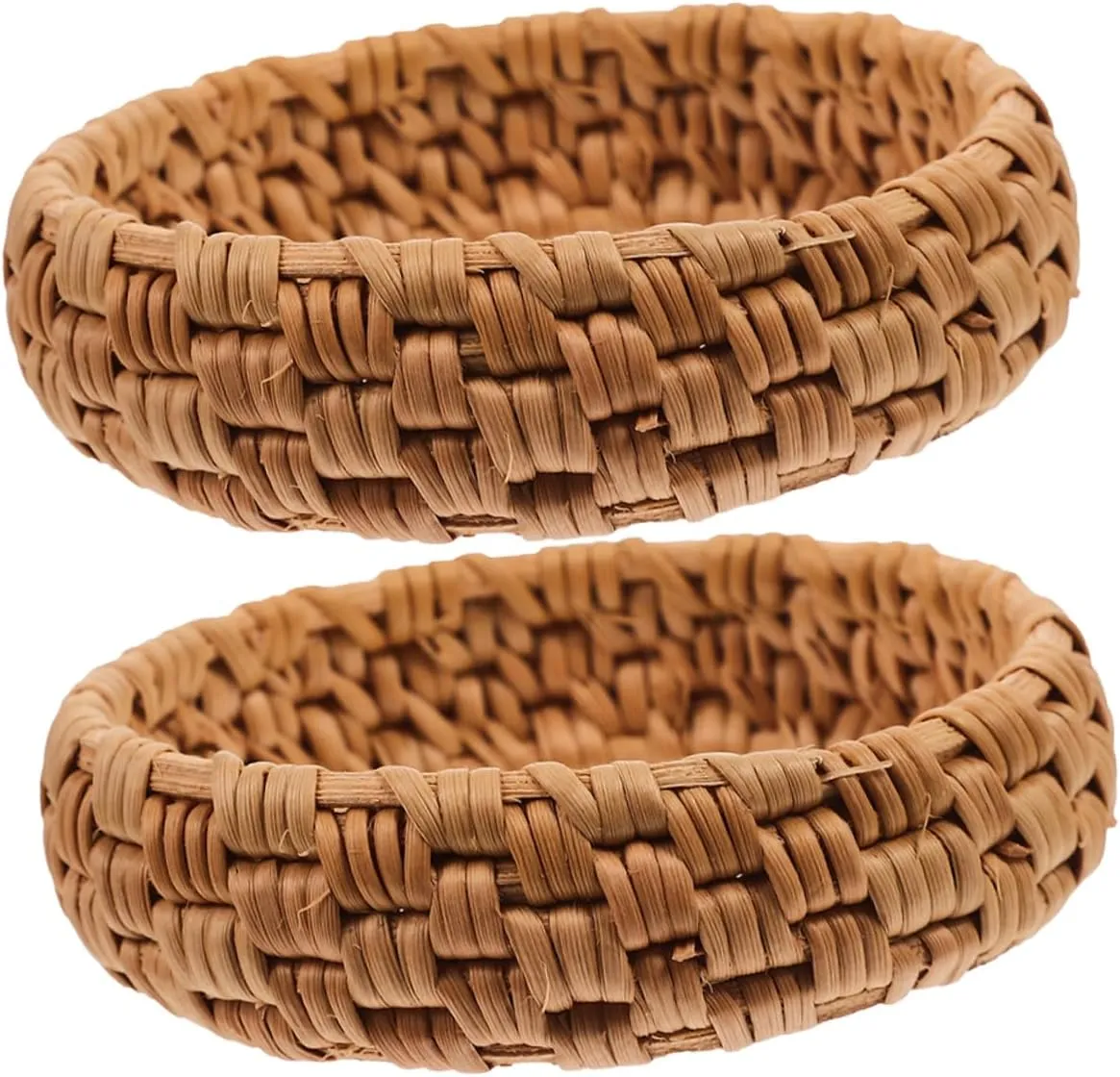 2pcs Vintage Rattan Woven Bracelets Handmade Wooden Braided Jewelry Lightweight for Summer Party Daily Wear