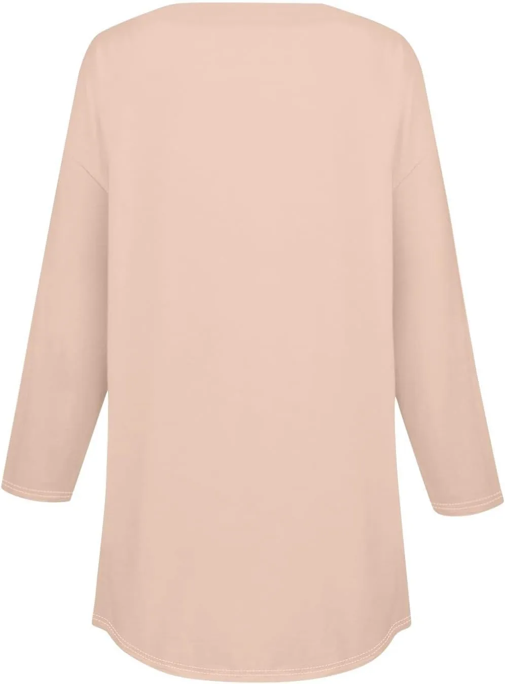 3/4 Length Sleeve Womens Tops 2025 Casual Loose Fit Long Tunic Tops Henley Neck Three Quarter Sleeve Button Up Shirts