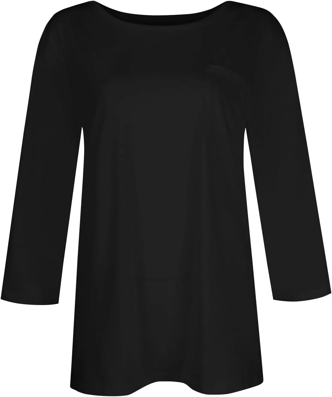 3/4 Length Sleeve Womens Tops Casual Loose Fit Crewneck T Shirts Cute Solid Summer Tops 2024