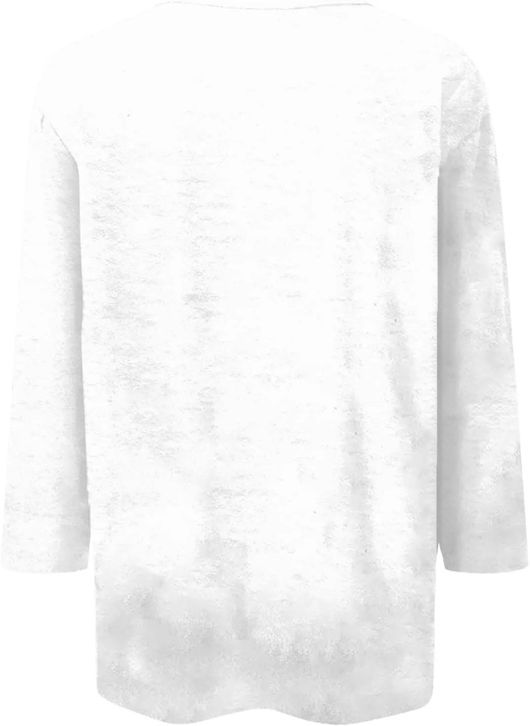 3/4 Length Sleeve Womens Tops Plus Size Button Up Summer Blouse Henley V Neck T Shirts Casual Dressy Tees