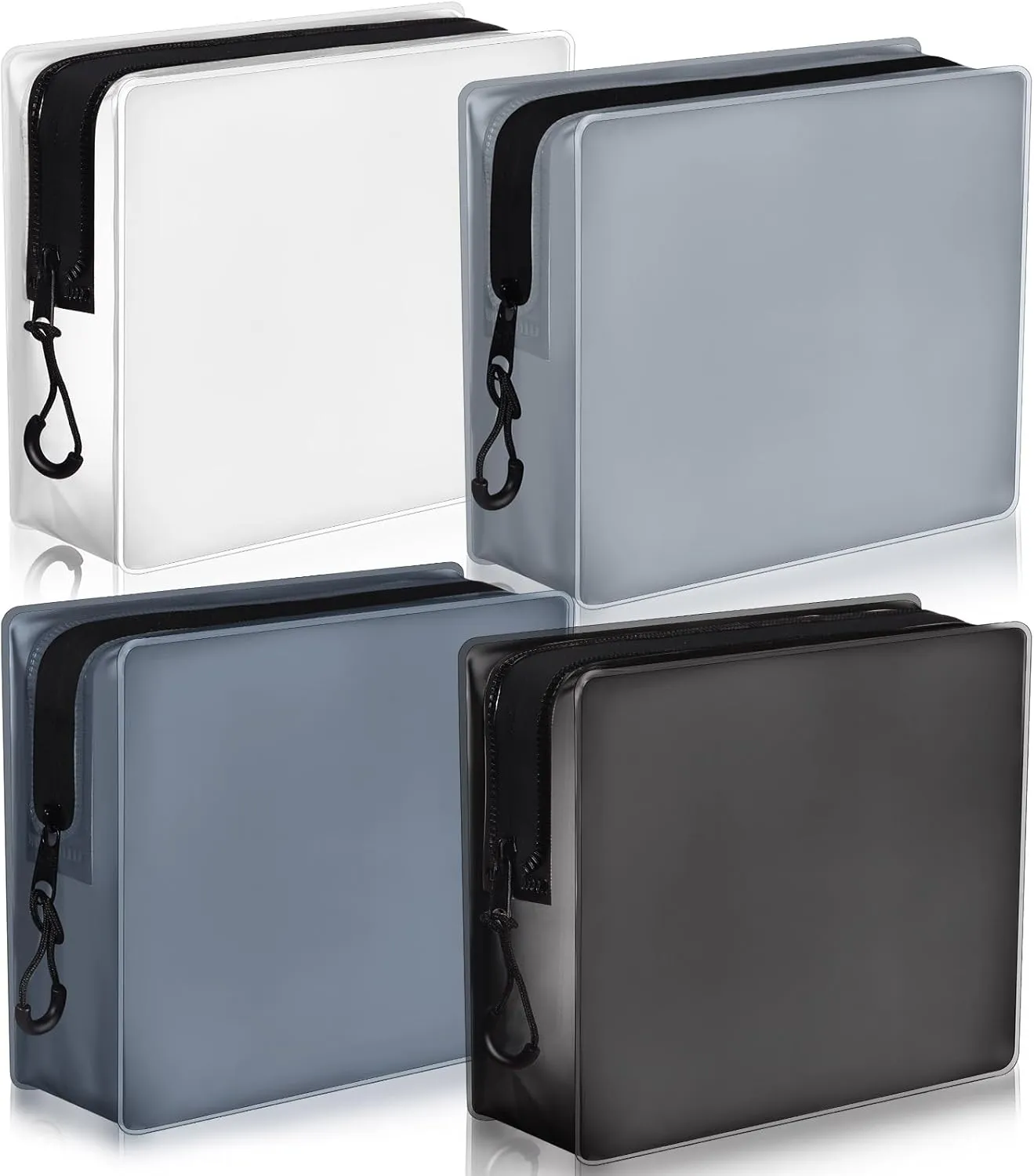4 Pack TSA Approved Travel Toiletry Bags Frosted Translucent Leak-proof Cosmetic Makeup Bags for Women Men Travel Organizer Airport Security(Gray,6.7 x 5.5 x 1.8 Inch)