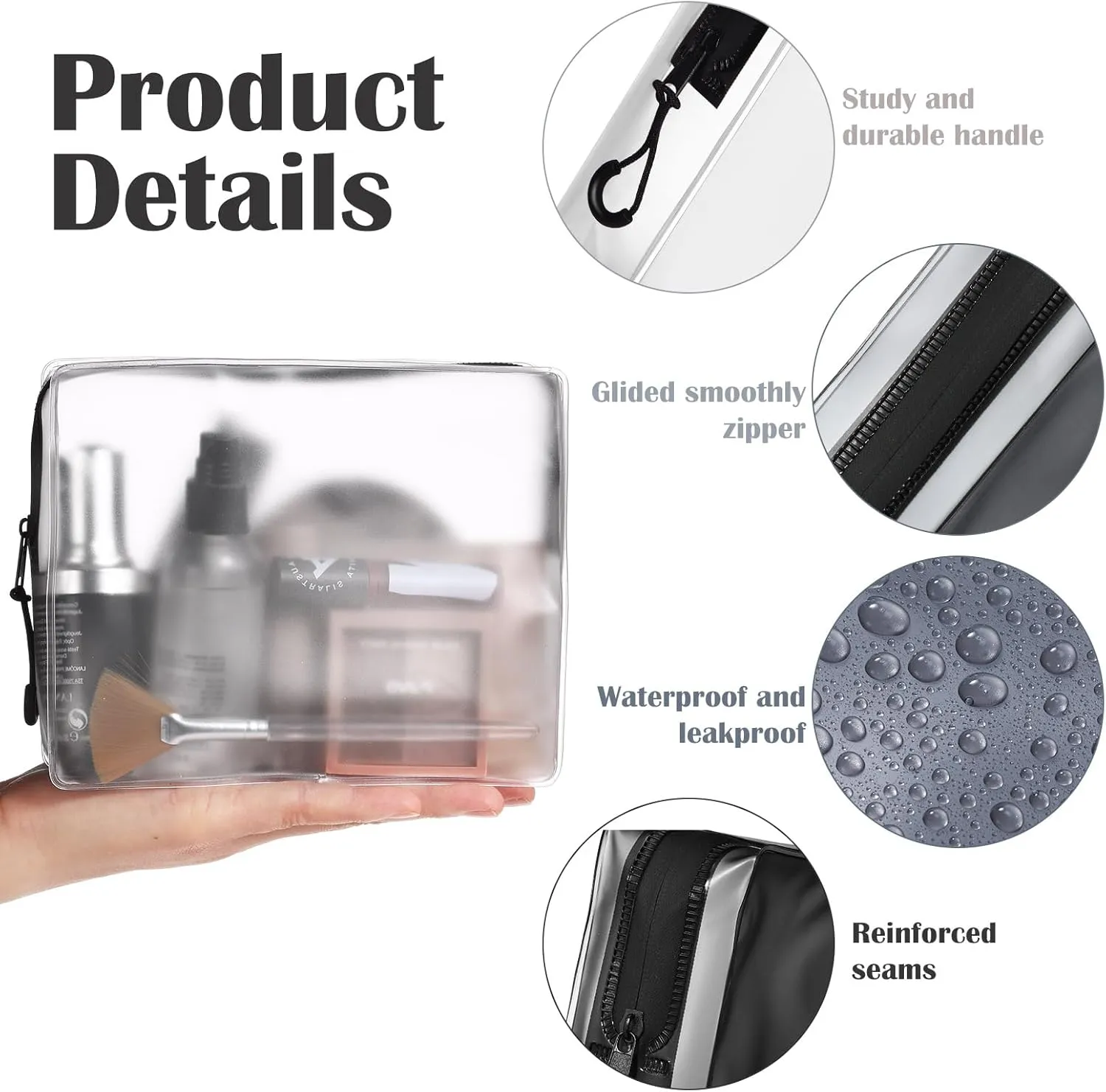 4 Pack TSA Approved Travel Toiletry Bags Frosted Translucent Leak-proof Cosmetic Makeup Bags for Women Men Travel Organizer Airport Security(Gray,6.7 x 5.5 x 1.8 Inch)