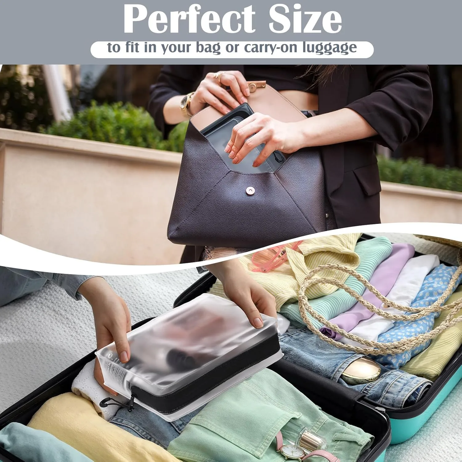 4 Pack TSA Approved Travel Toiletry Bags Frosted Translucent Leak-proof Cosmetic Makeup Bags for Women Men Travel Organizer Airport Security(Gray,6.7 x 5.5 x 1.8 Inch)