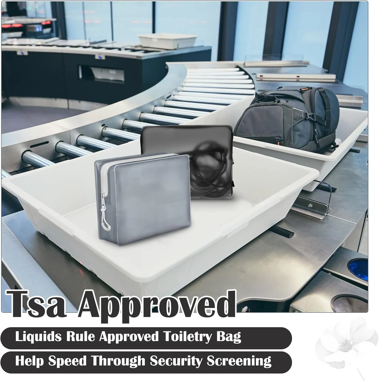 4 Pack TSA Approved Travel Toiletry Bags Frosted Translucent Leak-proof Cosmetic Makeup Bags for Women Men Travel Organizer Airport Security(Gray,6.7 x 5.5 x 1.8 Inch)