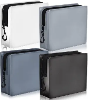 4 Pack TSA Approved Travel Toiletry Bags Frosted Translucent Leak-proof Cosmetic Makeup Bags for Women Men Travel Organizer Airport Security(Gray,6.7 x 5.5 x 1.8 Inch)