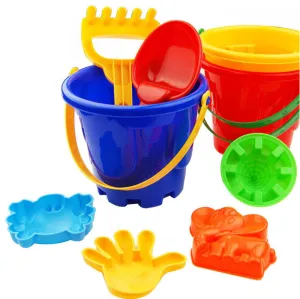 7Pcs Sand Sandbeach Kids Beach Toys Castle Bucket Spade Shovel Rake Water Tools For Children Gift New Sandbeach Toys