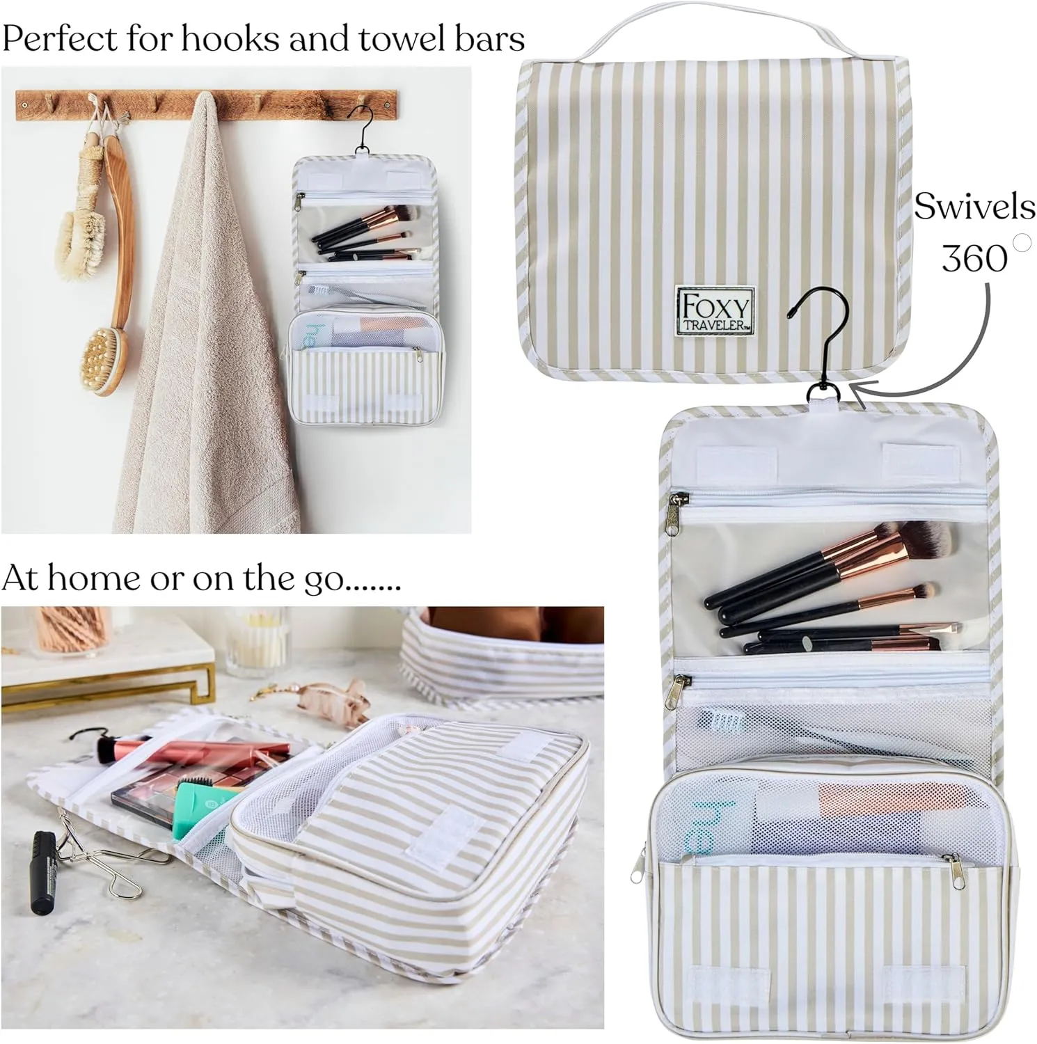 9 Piece Set Packing Cubes - Suitcase Organizer, Cute Packing Cubes, Travel Bag Organizer Luggage, Toiletry & Makeup Bag, Gifts for Women, Teachers and Gradutes -Stripe