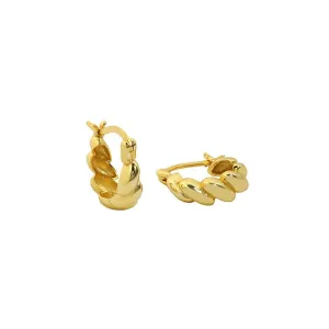925 sterling silver earrings jewelry women minimalist gold plated twisted heavy hoop earrings jewelry (gold)