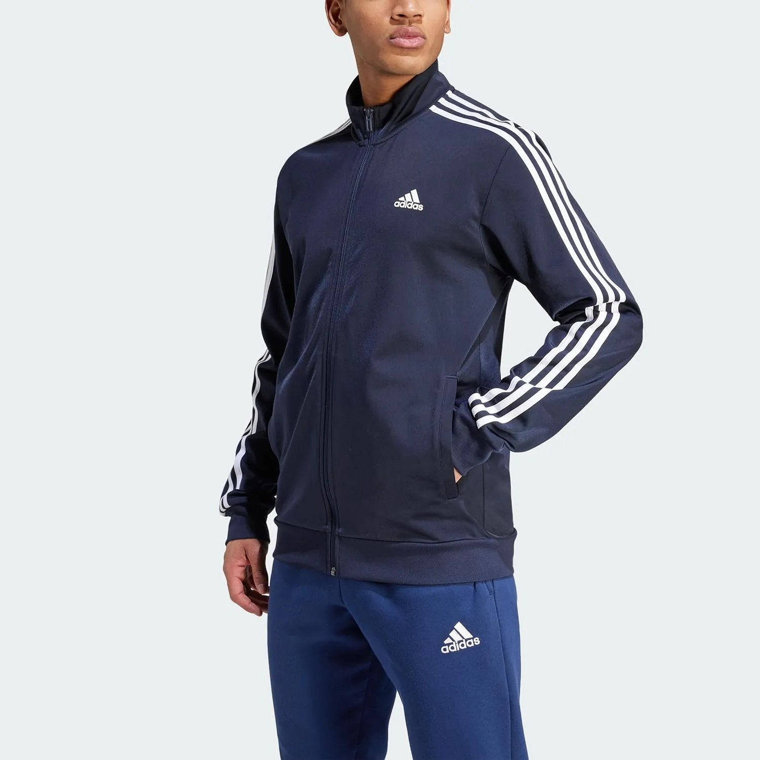 adidas Men's Essentials Warm-Up 3-Stripes Track Top