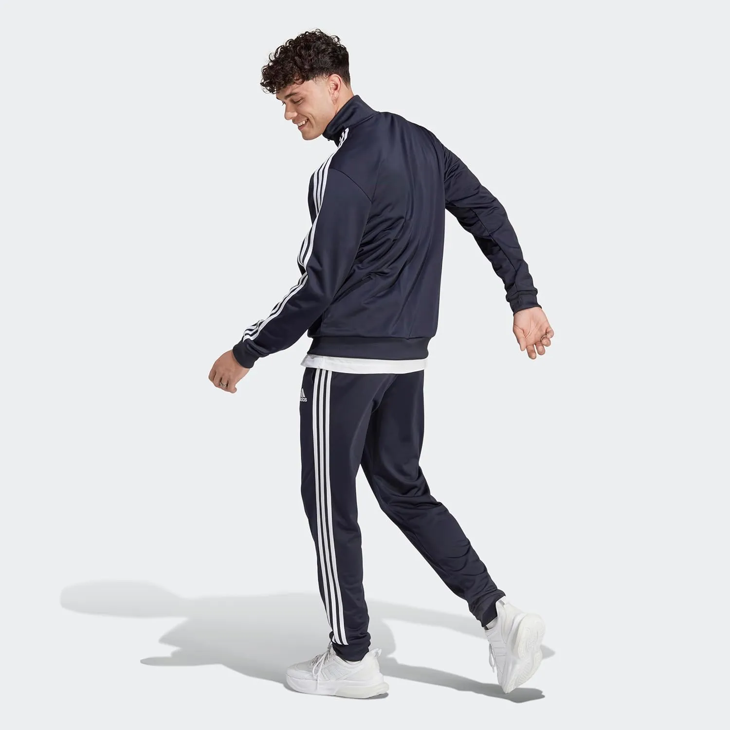 adidas Men's Size Basic 3-Stripes Tricot Track Suit