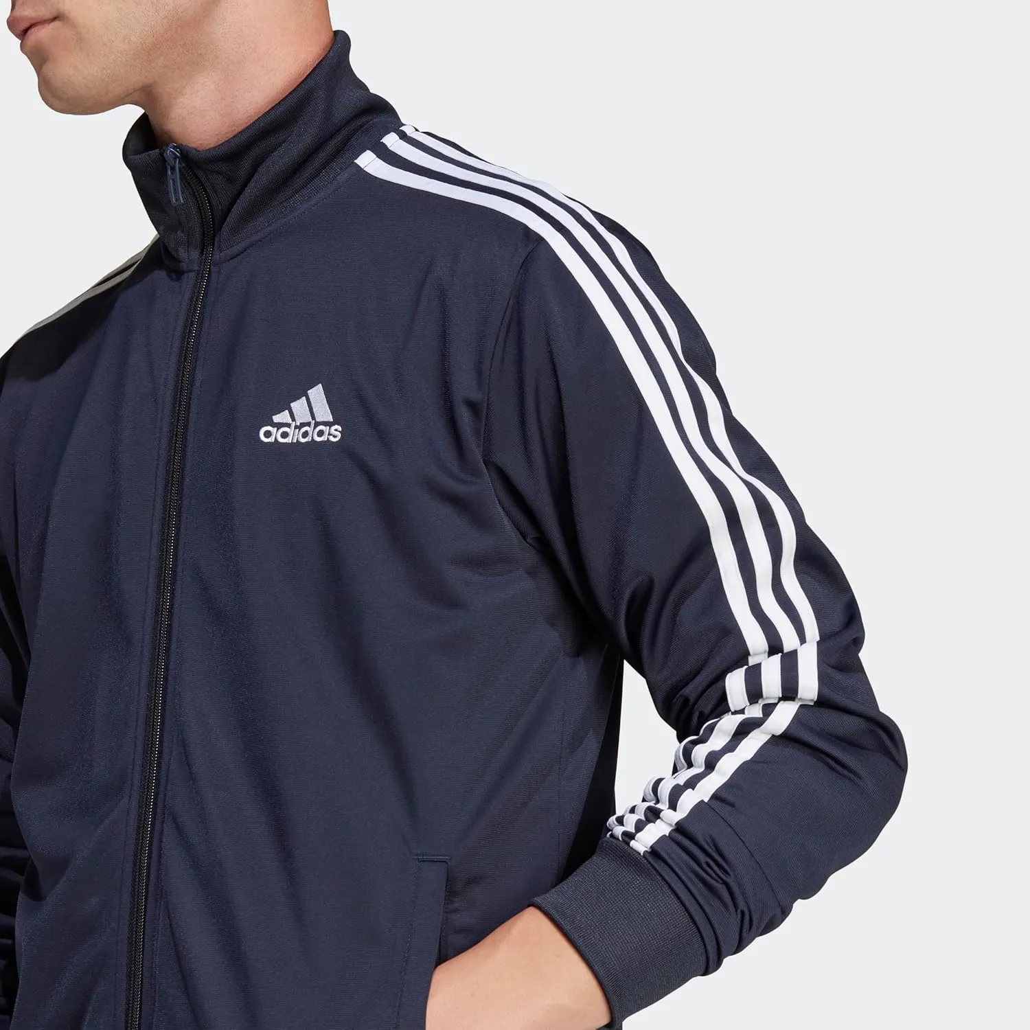 adidas Men's Size Basic 3-Stripes Tricot Track Suit