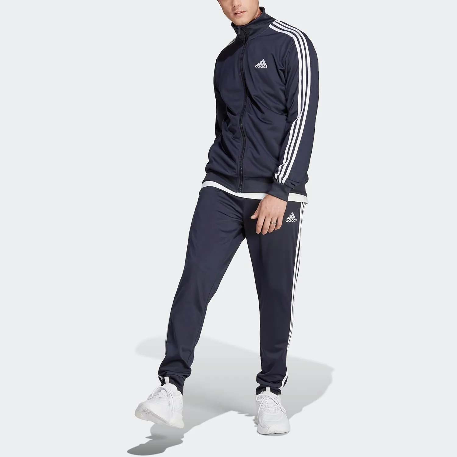 adidas Men's Size Basic 3-Stripes Tricot Track Suit