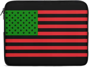 African USA Flag Personalized Laptop Bag Business Casual Laptop Case Slim Computer Bag Briefcase