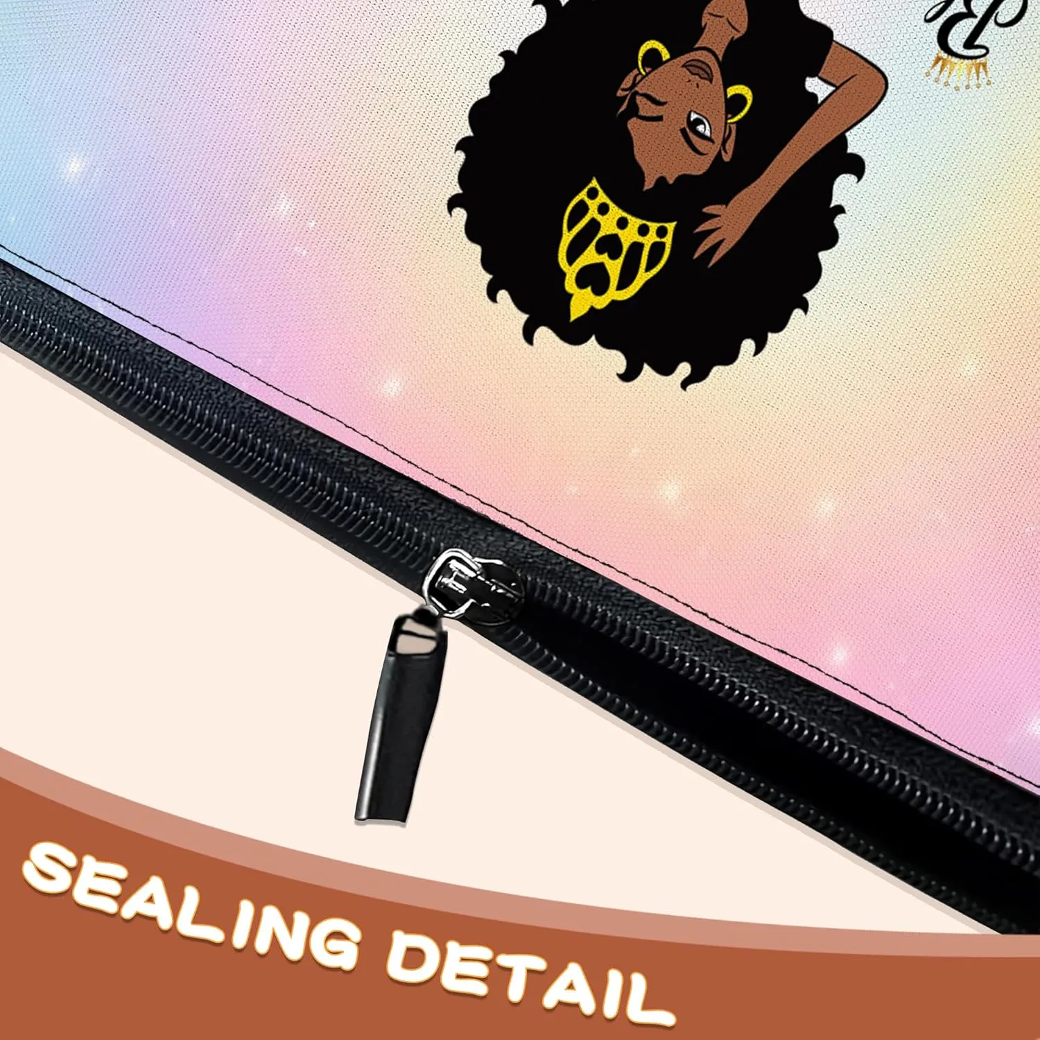 Afro Queen Black Woman Cosmetic Bags African American Makeup Bags Toiletry Bag Large Capacity Organizer Pouch with Zipper Travel Accessories for Women Girls
