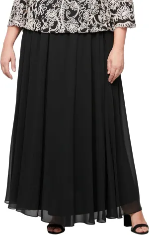 Alex Evenings Women's Full Length Formal Maxi Skirt (Plus Size)