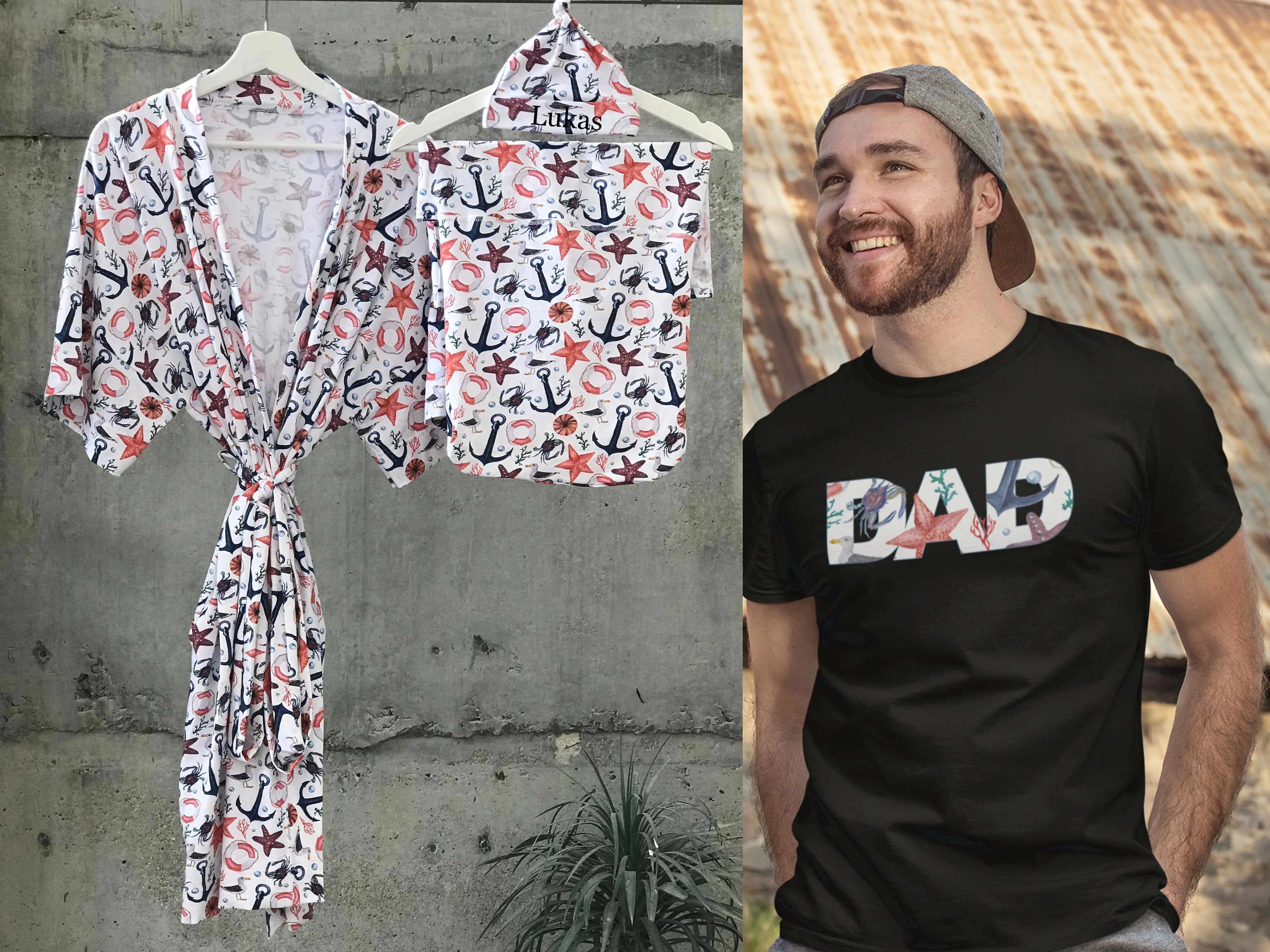 Anchor Sea Fish Maternity Family set