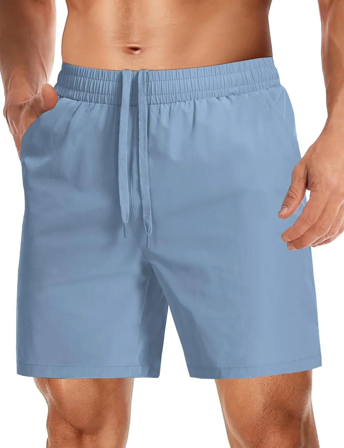 Aolesy Mens Athletic Shorts 7 Quick Dry Gym Running Shorts with Zipper Pockets Lightweight Workout Shorts