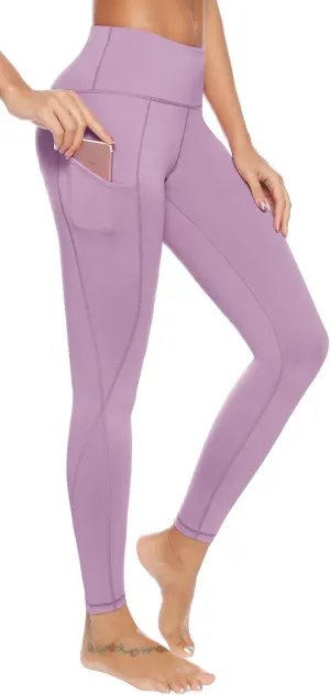 Auu High Waisted Leggings with Pockets Workout Leggings for Women Stretch Yoga Pants Buttery Soft