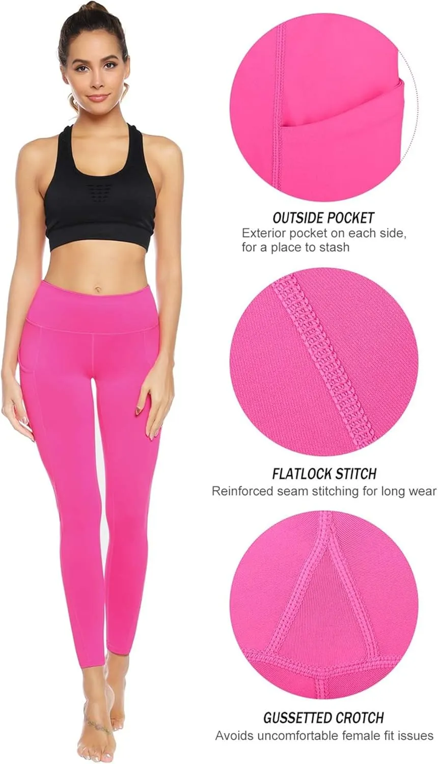 Auu High Waisted Leggings with Pockets Workout Leggings for Women Stretch Yoga Pants Buttery Soft