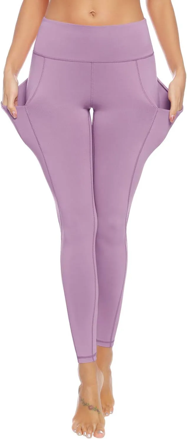 Auu High Waisted Leggings with Pockets Workout Leggings for Women Stretch Yoga Pants Buttery Soft