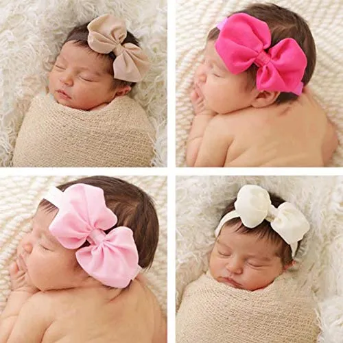 Babymoon Bow Knot Hairband New Born Baby Photography Shoot Props Costumes (Set of 7)