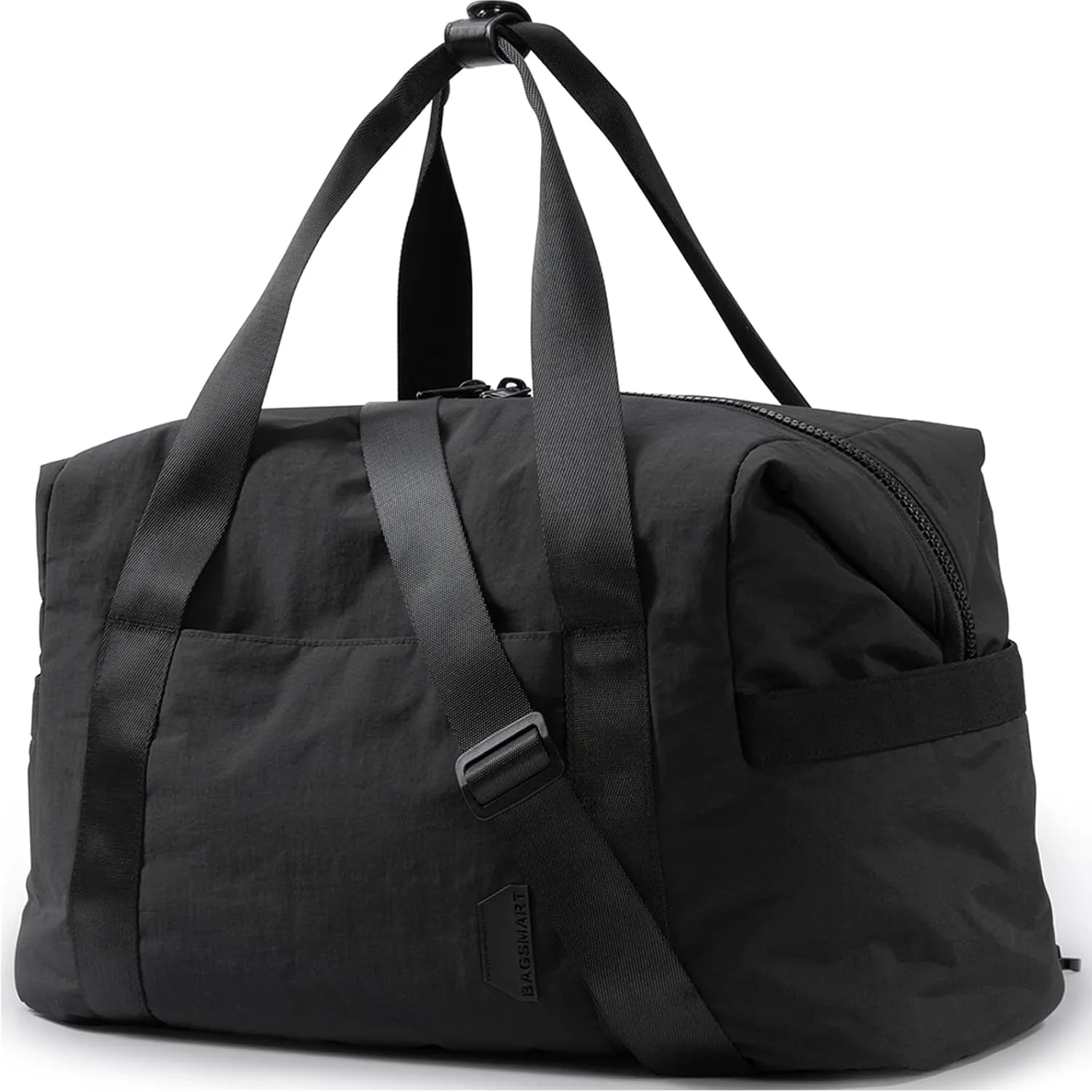 BAGSMART BAGSMART Gym Bag for Women, Carry on Weekender Overnight Bag, Travel Duffel Bags with Trolley Sleeve, Personal Item Travel Bag Tote Bag Workout Dance Bag(Black-Large)