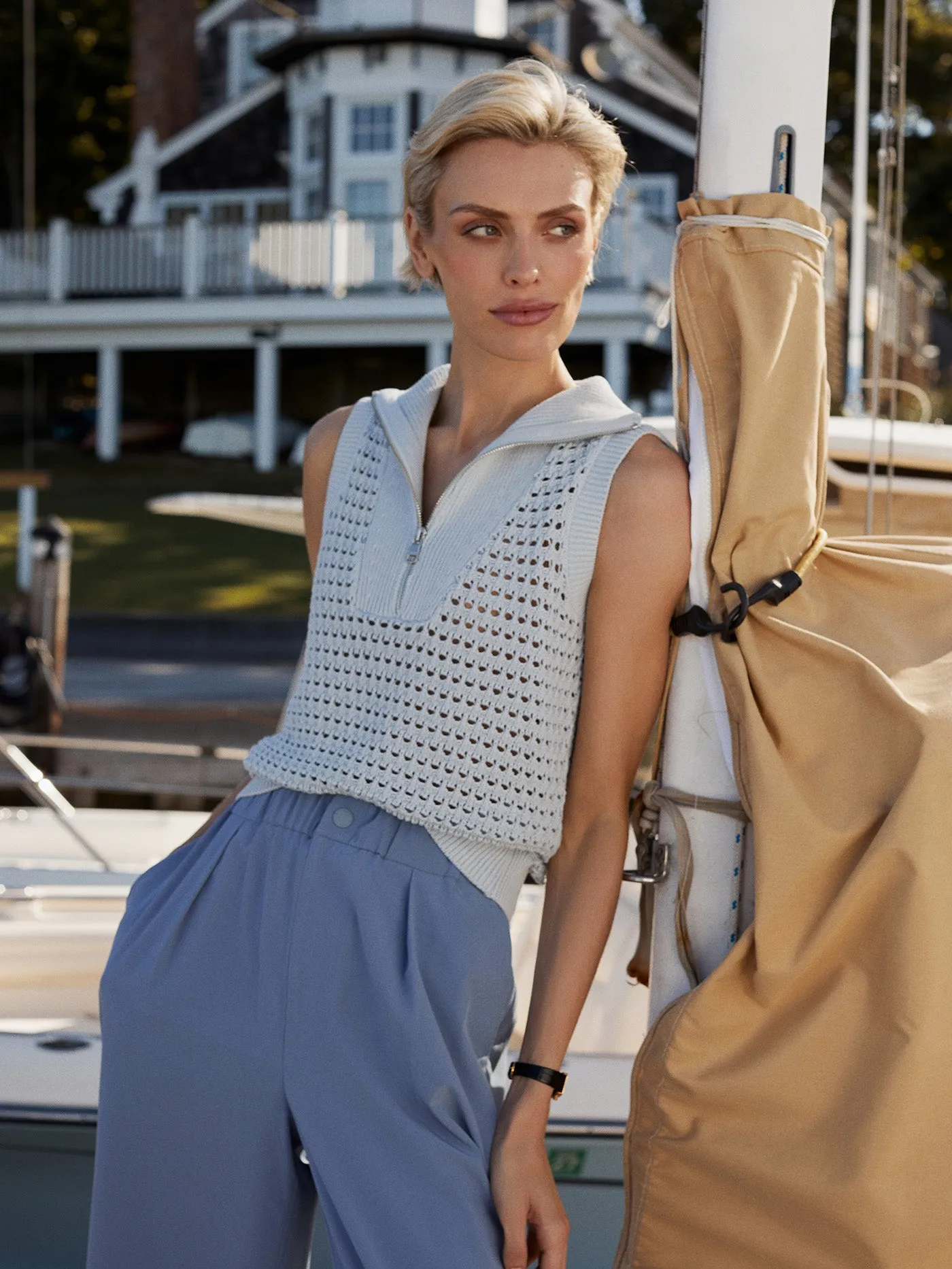 Bains Half Zip Tank