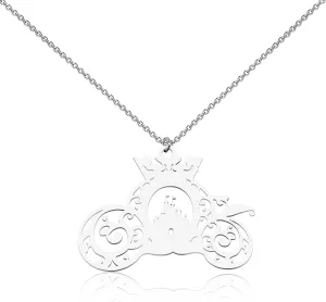 BEKECH Princess Crown Pumpkin Necklace Jewelry Faily Cartoon Tales Jewelry Cartoon Princess Gift Princess Gift