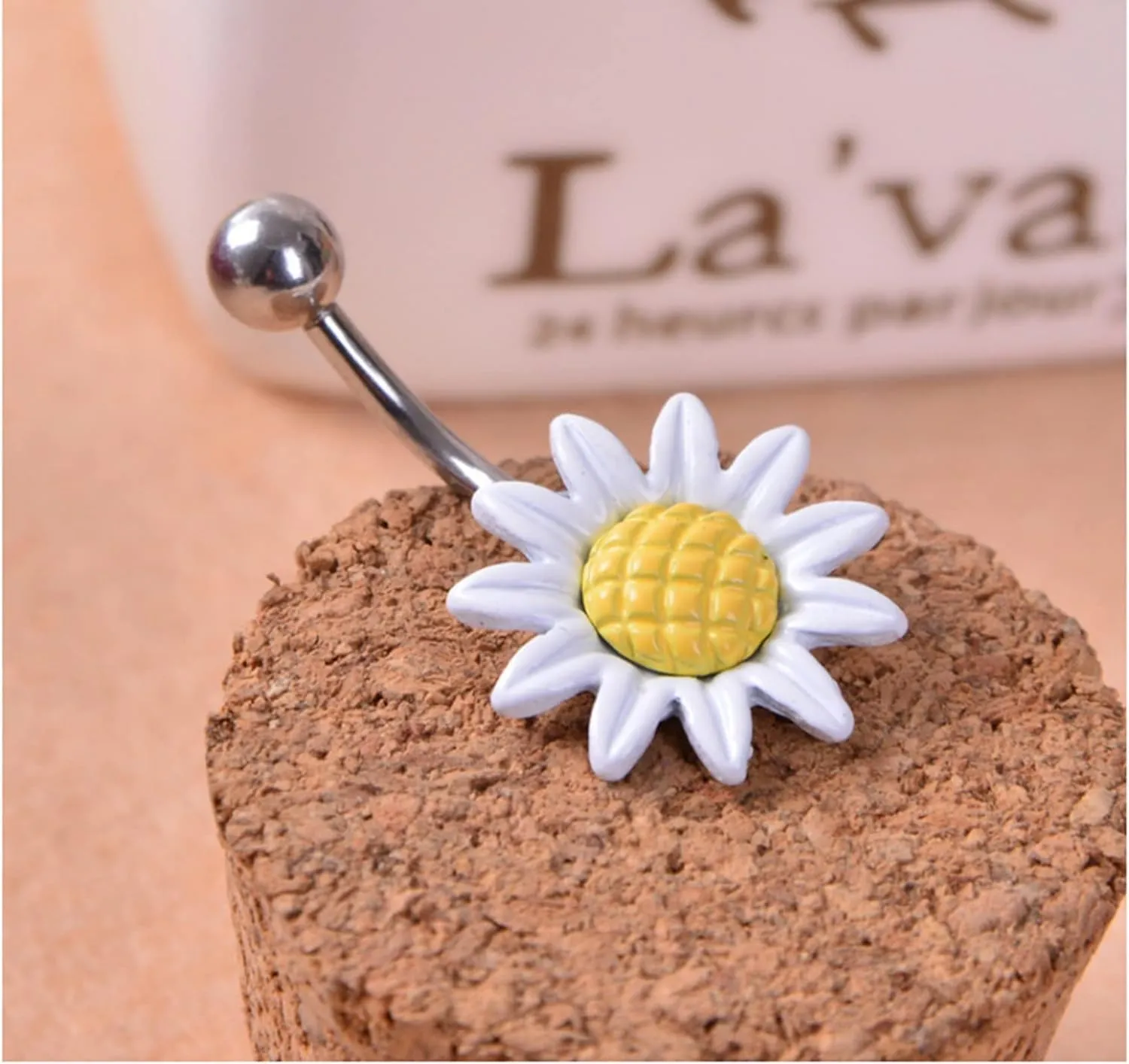 Belly Rings for Women, Stainless Steel Sunflower Belly Button Jewelry, Piercing Body Jewelry for Women
