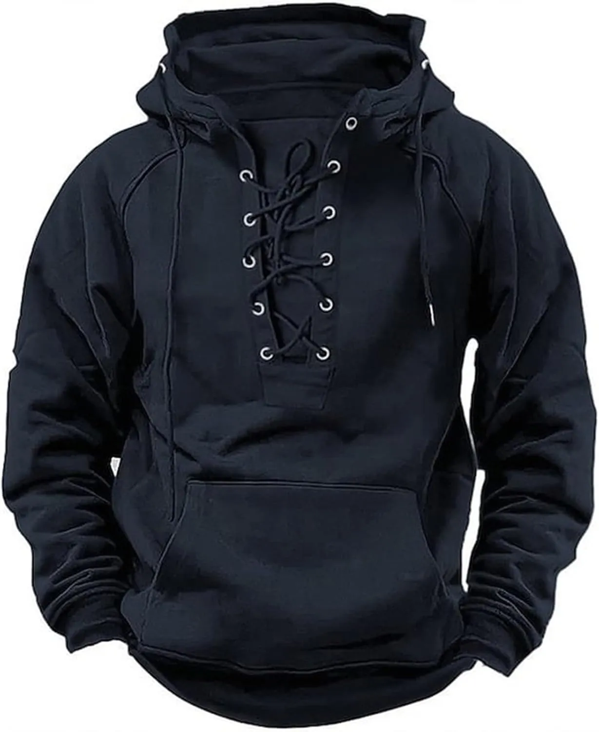 Big And Tall Men's Blue Cotton/Polyester Classic Hooded Sweatshirt
