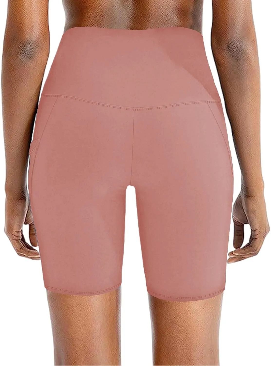 Biker Shorts Women Tummy Control High Waisted Compression Yoga Shorts with Pockets Athletic Running Workout Shorts