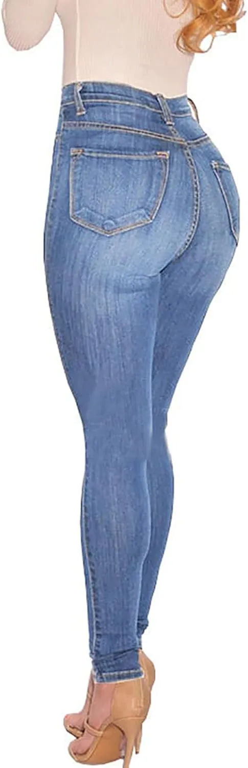 BISUAL Womens High Waisted Butt Lifting Jeans Distressed Stretch Skinny Sexy Colombian Jeans for Women