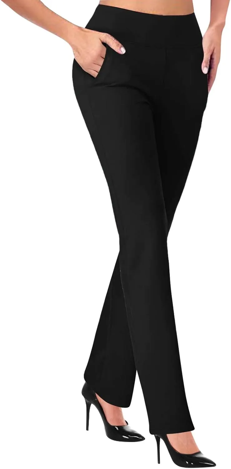 Black The Friday Deals 2024 My The Orders Work Pants for Women 2024 Plus Size High Waisted Stretch Comfy Athletic Workout Yoga Dress Pants Fall Fashion Casual Office Business Trousers