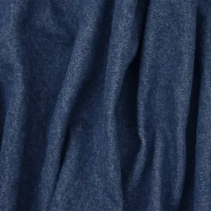 Blue Cotton 14 oz. Washed Denim Twill Woven Fabric