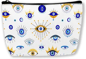 Blue Evil Eye Cosmetic Bags Makeup Bags Toiletry Bag Large Capacity Organizer Pouch with Zipper Travel Accessories for Women Girls