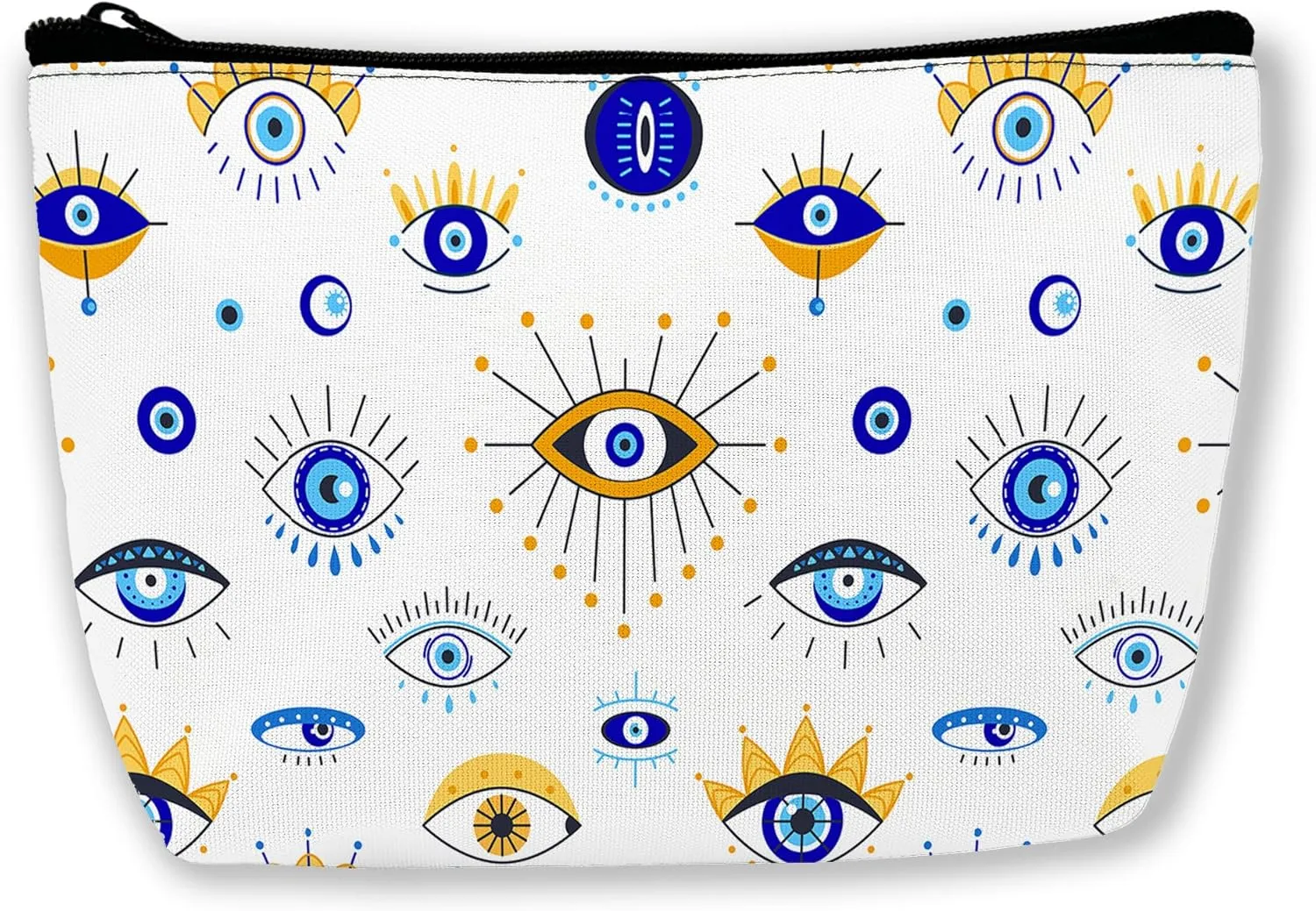 Blue Evil Eye Cosmetic Bags Makeup Bags Toiletry Bag Large Capacity Organizer Pouch with Zipper Travel Accessories for Women Girls